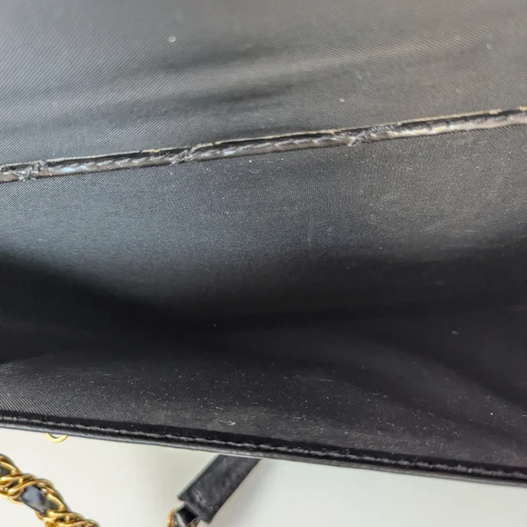 Black Quilted Leather Bag with Gold Chain - Picture 12 of 12